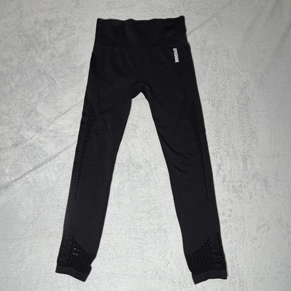Women’s GYMSHARK Seamless Energise Leggings Open Knit Details On Legs - Size M